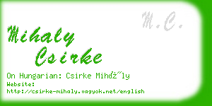 mihaly csirke business card